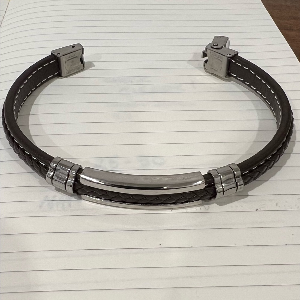 Leather and Stainless Steel Bracelet from Greece